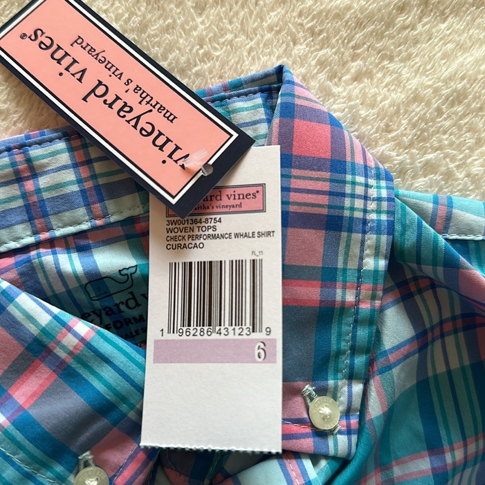 Vineyard Vines NWT Boys Button Down Performance Shirt Size 6 - Picture 7 of 7